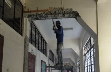 chipping works on beams-claro m.recto high school manila-rmbrci-manpower