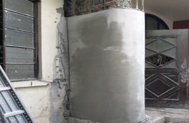 restoration of column-application of skimcoat-claro m.recto high school building-cfrp