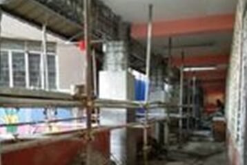 installed rebar-column concrete jacketing
