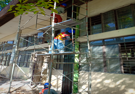 application of CFRP  TECHNOLOGICAL UNIVERSITY OF THE PHILIPPINES (TUP) SCHOOL BUILD @ TAGUIG CAMPUS